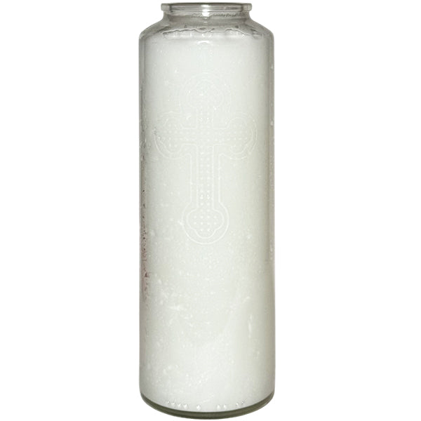 2433 Memorial Candle White Glass