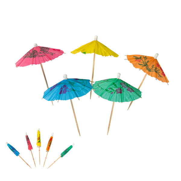 Hy-stix Umbrella 4" Assorted Colour 144 ct