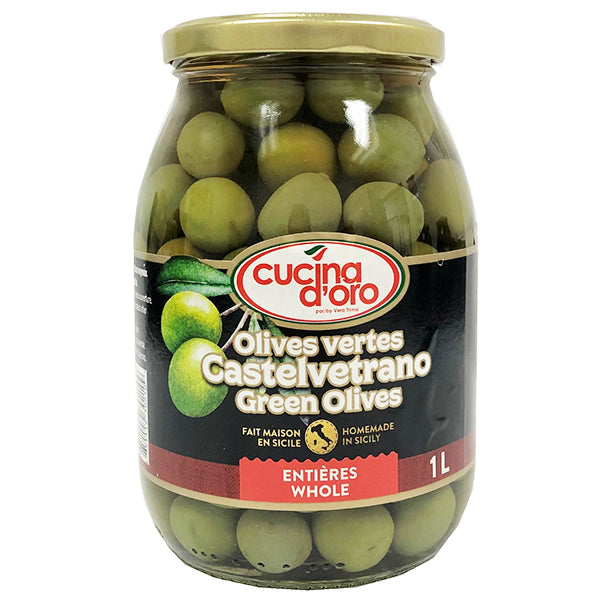Cucina D'oro Castelvetrano Whole Green Olives 1.05 L