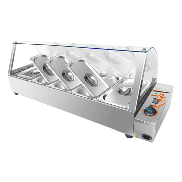 Omega Zeb-94 Electric Bain Marie w/ Curved Glass Guard