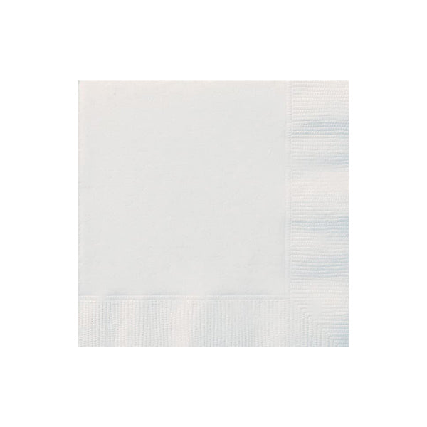 Unique Bright White Beverage Napkins 20 ct