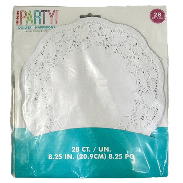 Unique White Doilies 8.5in 28 ct