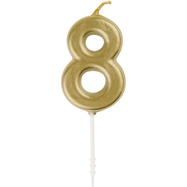 Unique Mini Gold Pick Birthday Candle 8 6 ct
