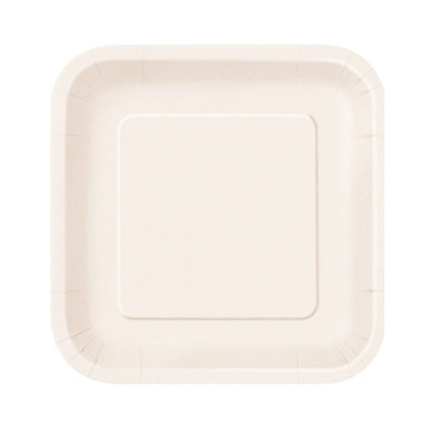 Unique 9in White Square Paper Plates