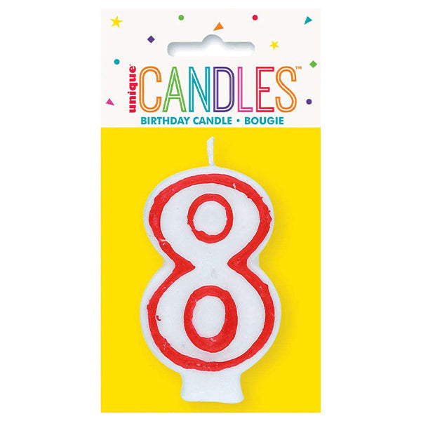 Unique Deluxe Numeral Candle 8