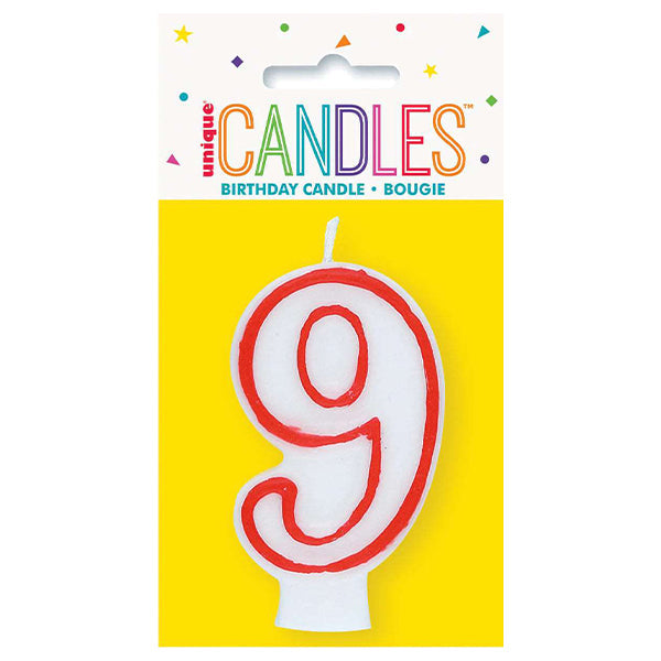 Unique Deluxe Numeral Candle 9