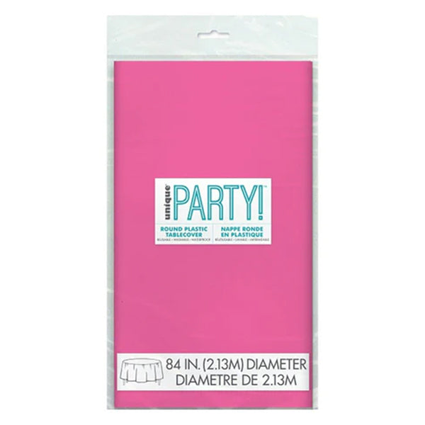 Unique Hot Pink Round Table Cover 84IN