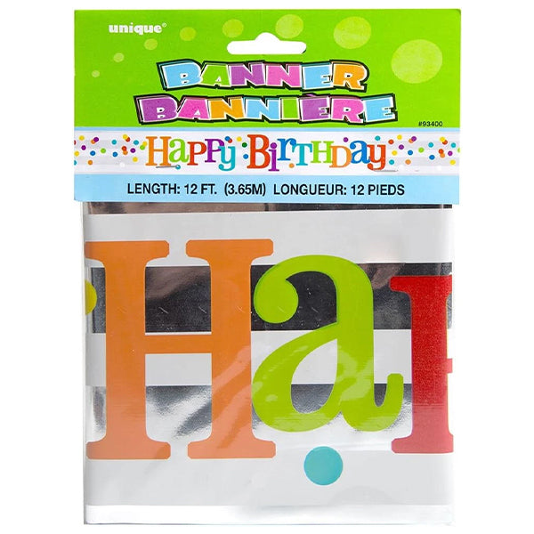 Unique Dotted Birthday 12in Foil Banner