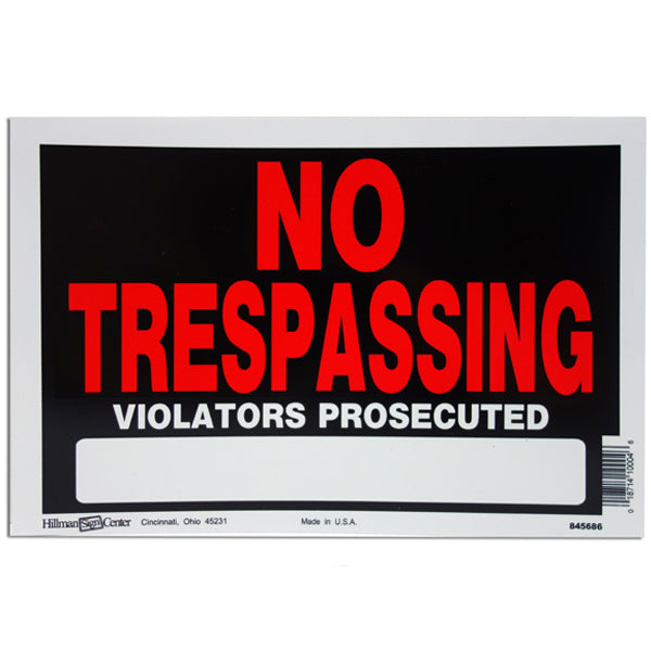 LINK No Trespassing Sign