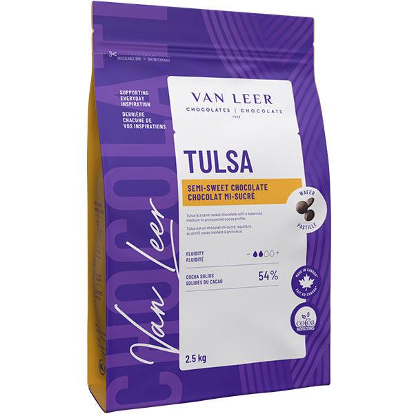 Van Leer Tulsa Semi-sweet Dark Chocolate Wafer 2.5 kg
