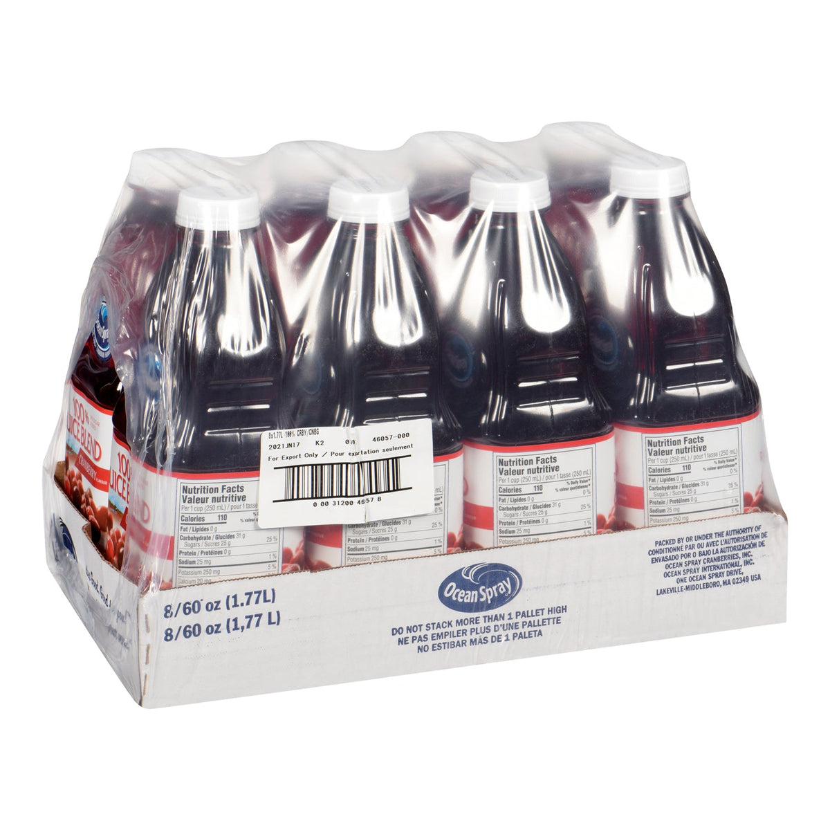 Ocean Spray 100 Percent Cranberry Juice 1.77 L