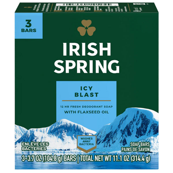 Irish Spring Bar Soap Icy Blast 3x104.8 g