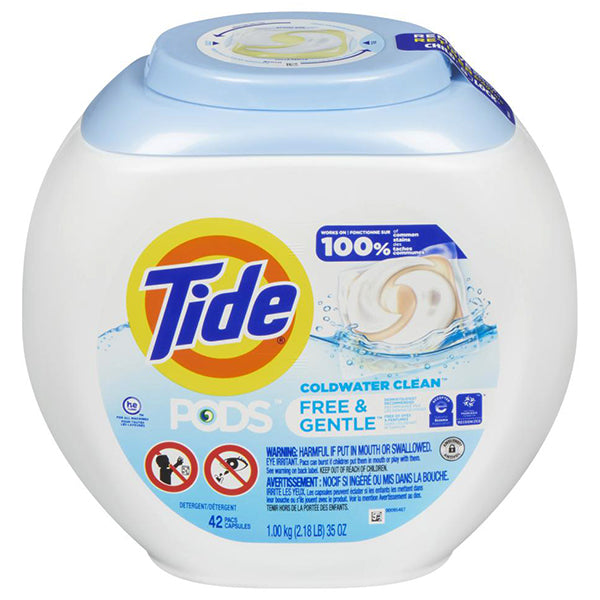 TIDE 3-IN-1 Free and Gentle Pods 42 ct