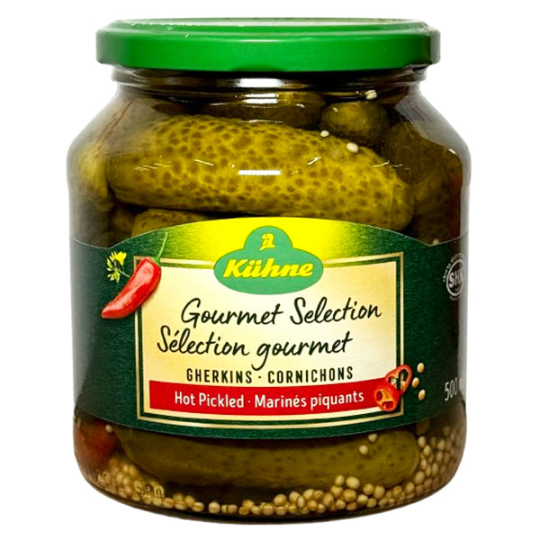 Kuhne Gourmet Selection Hot Gherkins 500 mL