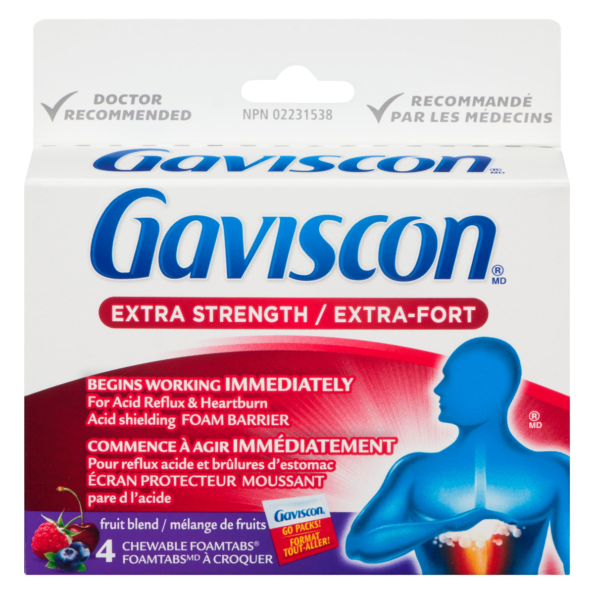 Gaviscon Extra Strength Fruit Blend Chewable Foam Tabs 4 ct