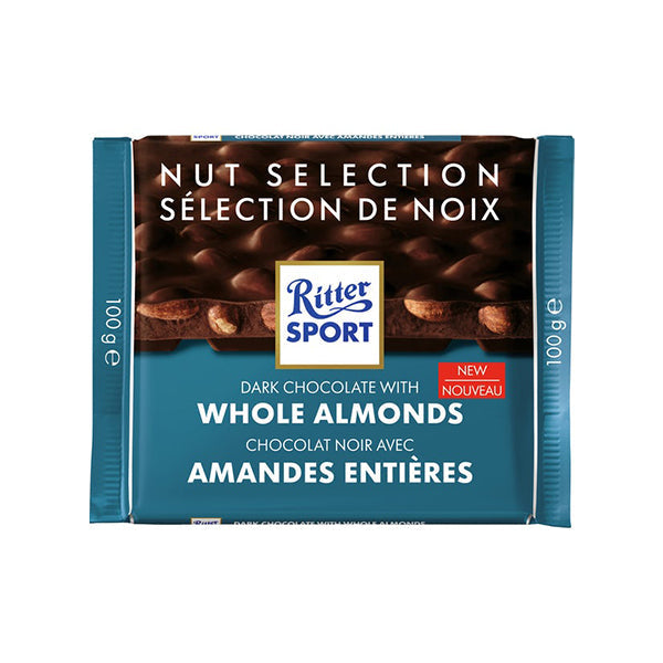 Ritter Dark Chocolate with Whole Almonds 100 g
