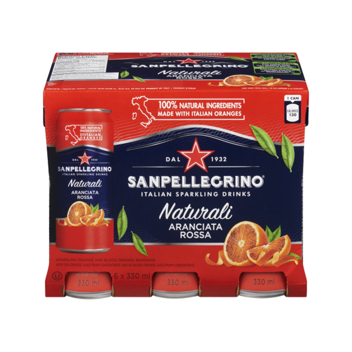 San Pellegrino Rossa(red) Aranciata Rossa Cans 330 mL