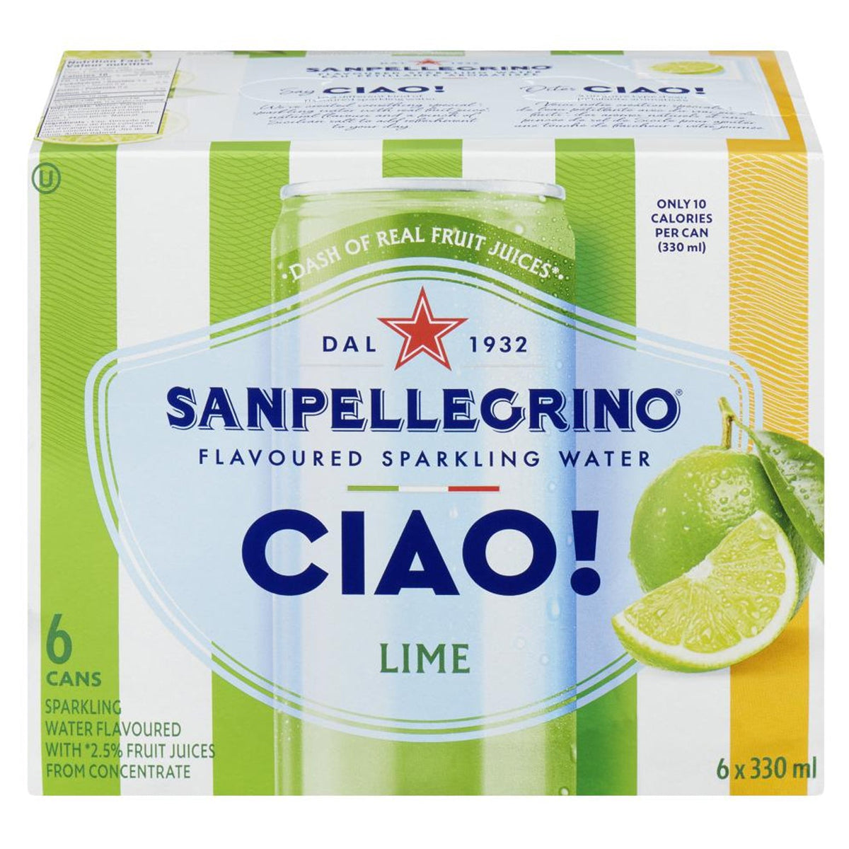 San Pellegrino Ciao Cans Lime 330 mL