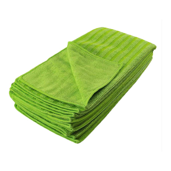 Wipeco 14"x14" Microfiber Green Scrub Cloth 10-Pack