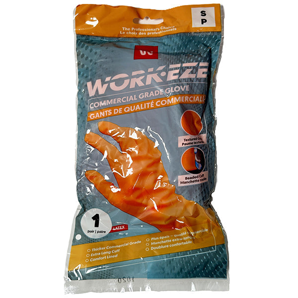 Workeze Orange 19MIL Latex Glove--small 1-Pack