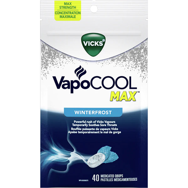 Vicks Vapocool Max Winterfrost Medicated Drops 40 ct