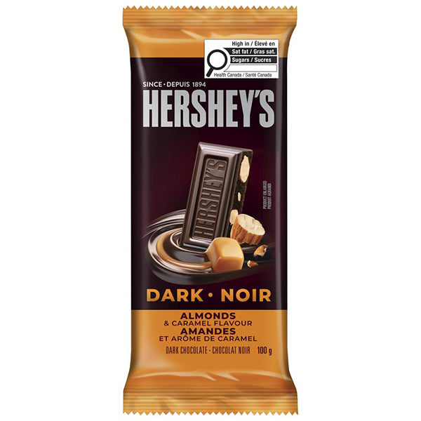 Hershey Dark Almonds & Caramel Bar 100 g