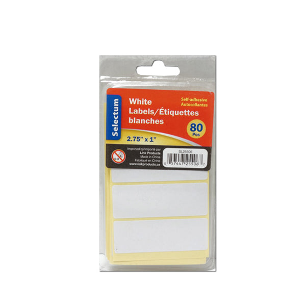 Selectum White Self Adhesive Label 2.1IN 80-Pack