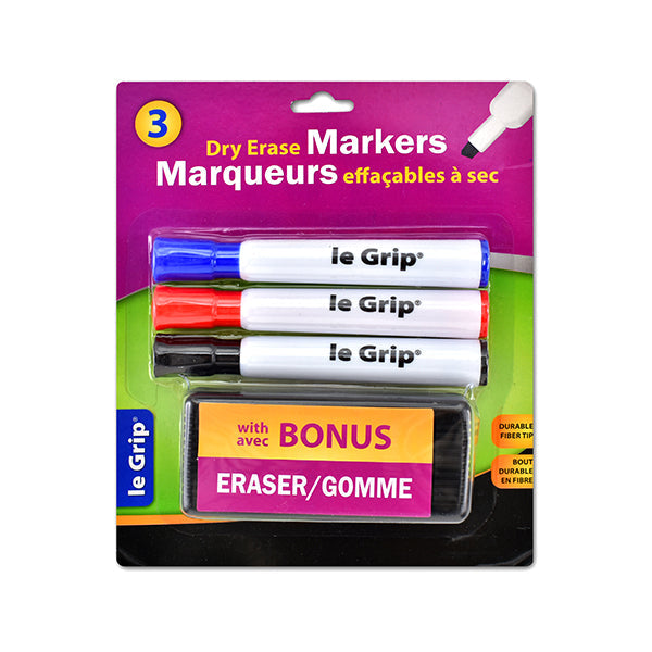 Le Grip Selectum 3 Dry Eraser Markers with 3 ct