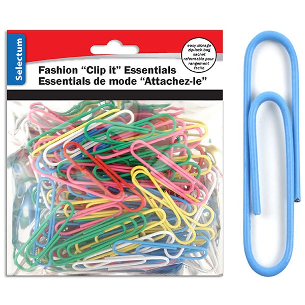 Selectum Ass't Color Paper Clips 50MMX80 pc