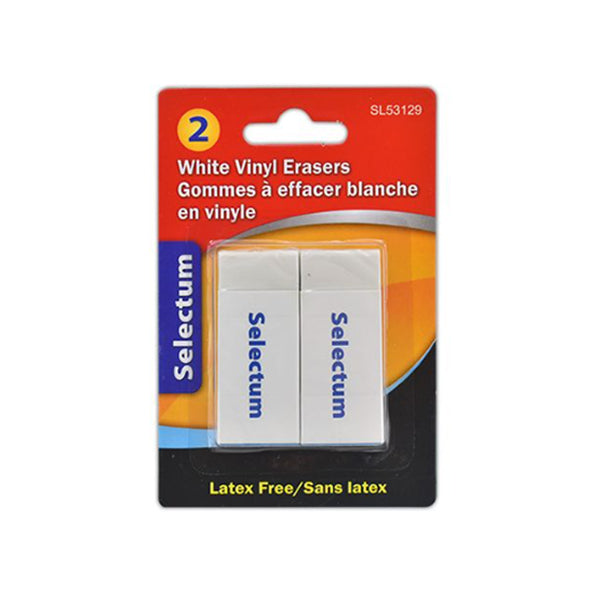 Selectum White Erasers 2-Pack 2 ct