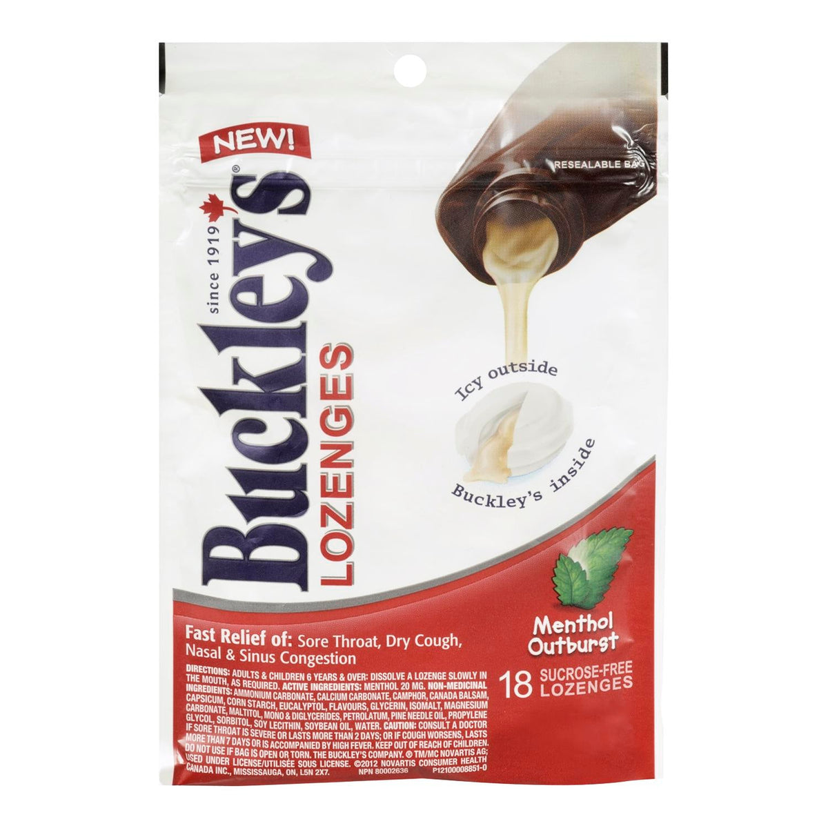 Buckleys Lozenges Menthol Outburst 18 ct