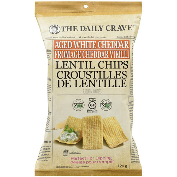The Daily Crave Aged White Cheddar Lentil Chips 120 g