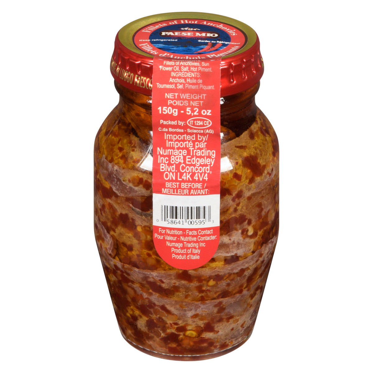 Paese Mio Hot Anchovy Fillets 150 g