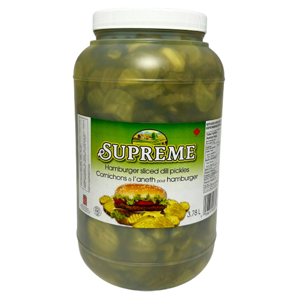 Supreme Hamburger Sliced Dill Pickles 3.78 L