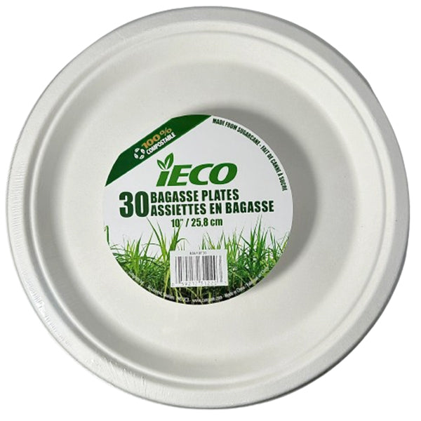 IECO 10" Bagasse Plate 30 ct