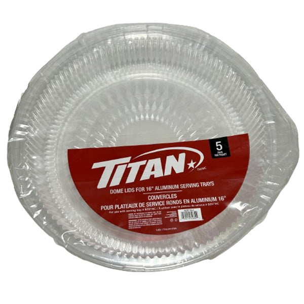 Titan 16IN Dome Lids for Aluminum Serving Trays 5x5 ct