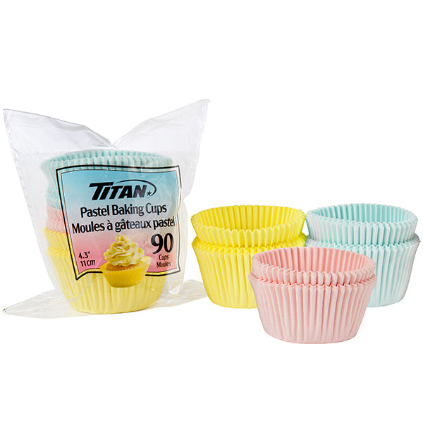 Titan Pastel Baking Cups 3 Colors 90 ct