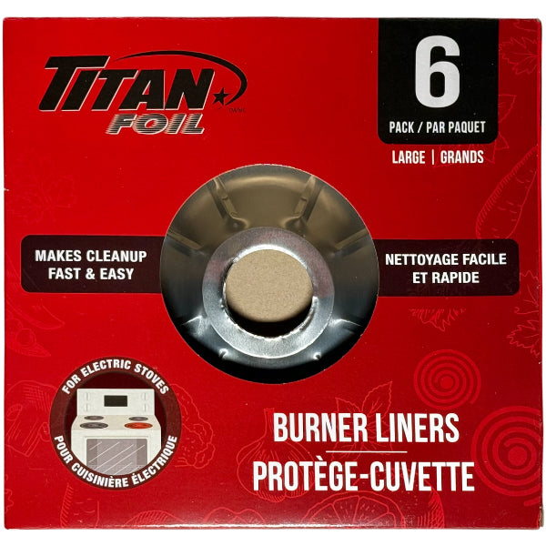 Titan-foil Large Electric Burner Liners 6-Pack