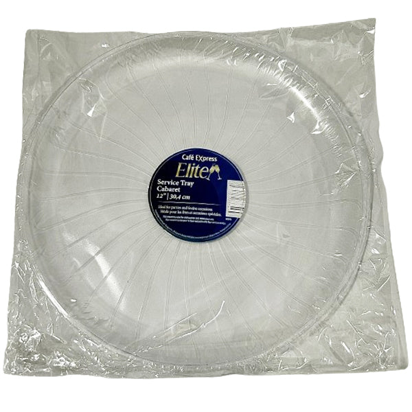 Elite 12IN Clear Round Polystyrene Tray