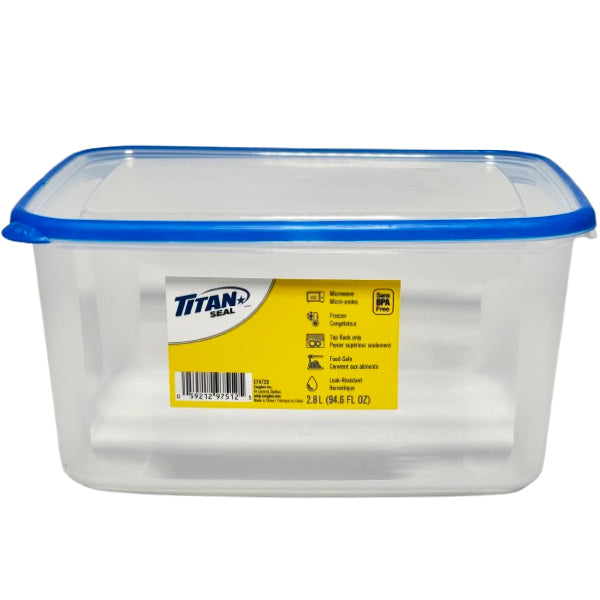 Titan Large Tall Rectangle Food Container 2.8 L