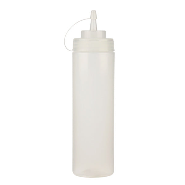 Resto 24 oz Clear Wide Mouth Squeeze Bottle W/lid 6-Pack