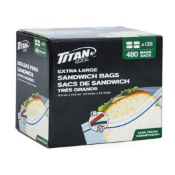 Titan Clik Zip Large Freezer Bag 12 ct