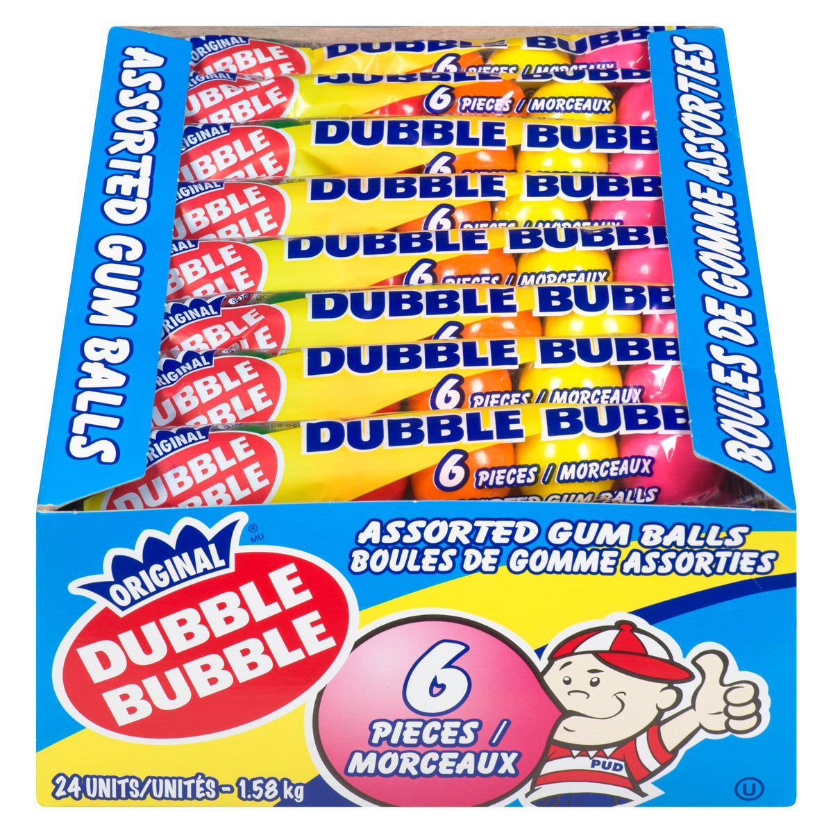 Dubble Bubble Jumbo Gumballs 6 ct