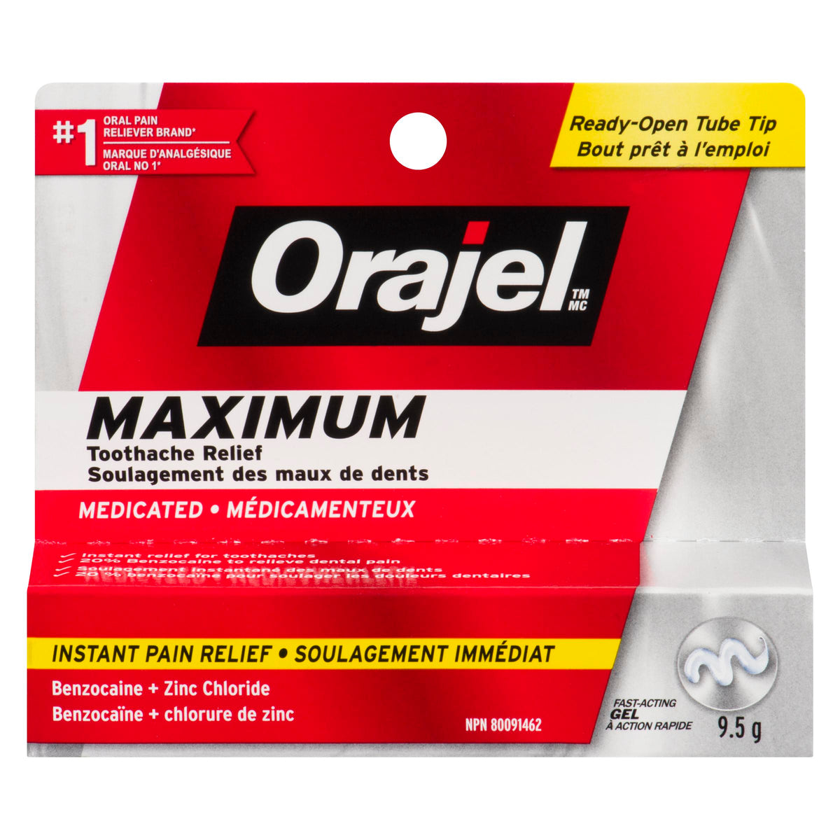 Orajel Maximum Toothache Relief Medicated Fast Acting Gel 9.5 g