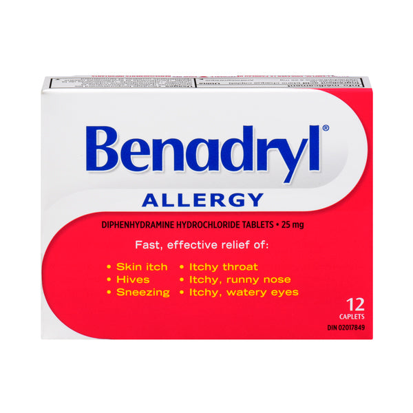 Benadryl Allergy Tablets 25 g 12 ct