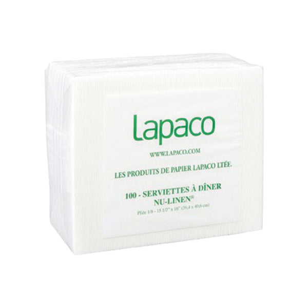 Lapaco Nu-linen White Dinner Napkin 1/8 Fold 100 ct