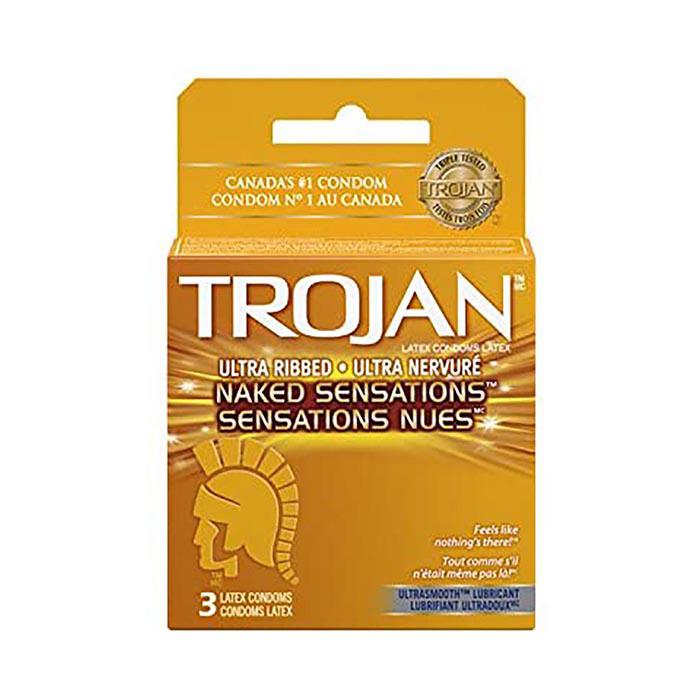 Trojan Naked Sensations Ultra Ribbed 3 ct