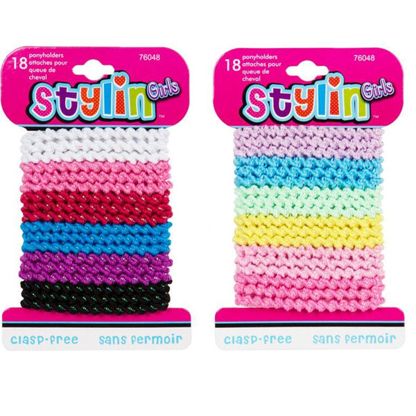Stylin 18 pc Ribbed Twisted Pony Holder