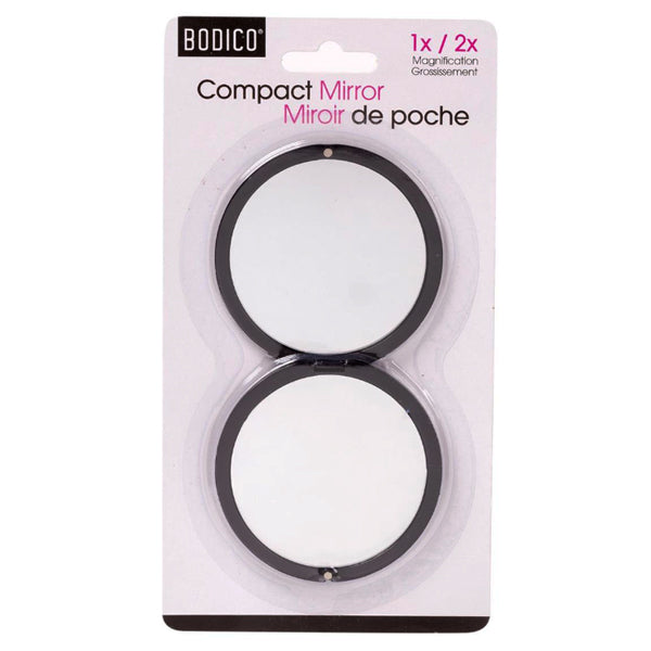 Bodico Round Compact Mirror 1x/2x Black