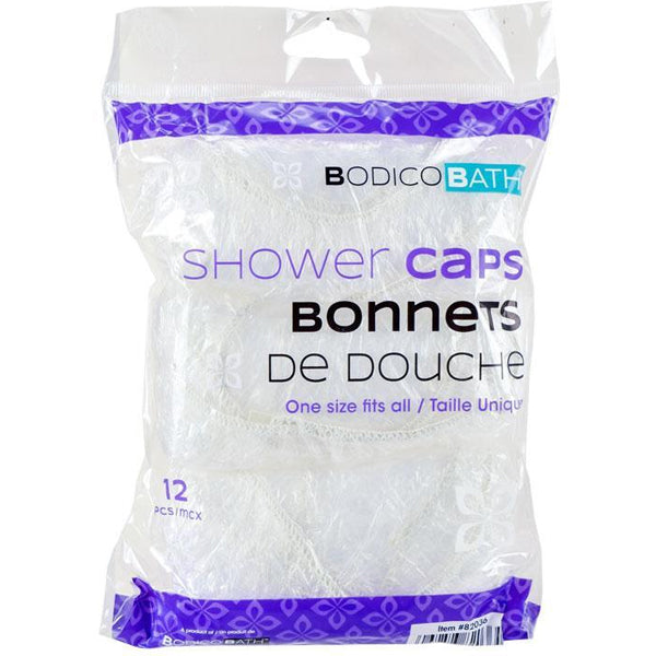 Bodico 12 pc Clear Shower Cap